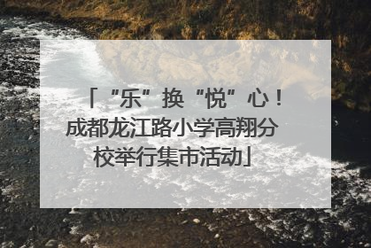 “乐”换“悦”心！成都龙江路小学高翔分校举行集市活动
